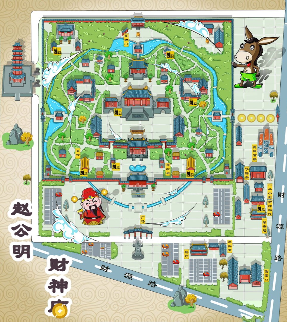 南陵寺庙类手绘地图